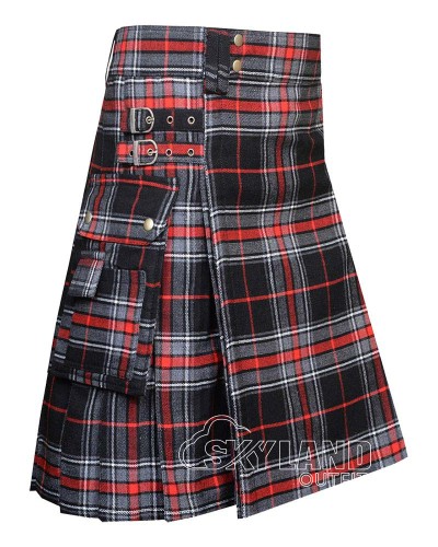 Spirit of Bruce Tartan Utility Kilt for Men – Scottish Cargo Pockets Kilt