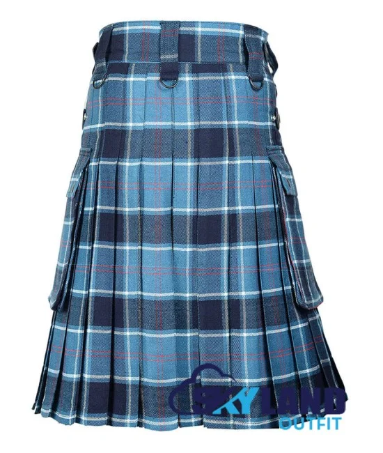 US Navy Tartan Kilt Scottish Utility Kilt with Cargo Pockets US Navy Tartan Kilt Scottish Utility Kilt with Cargo Pockets