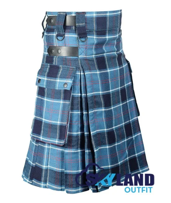 US Navy Tartan Kilt Scottish Utility Kilt with Cargo Pockets US Navy Tartan Kilt Scottish Utility Kilt with Cargo Pockets