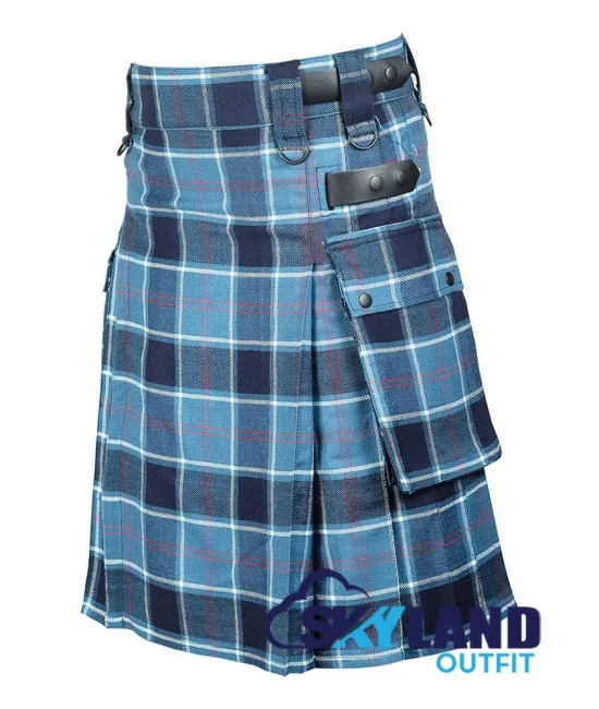 US Navy Tartan Kilt Scottish Utility Kilt with Cargo Pockets US Navy Tartan Kilt Scottish Utility Kilt with Cargo Pockets
