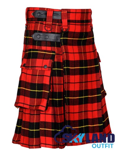 Wallace Tartan Kilt Scottish Utility Kilt with Cargo Pockets Wallace Tartan Kilt Scottish Utility Kilt with Cargo Pockets