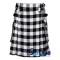 White Black Rob Roy Tartan Kilt Scottish Utility Kilt with Cargo Pockets
