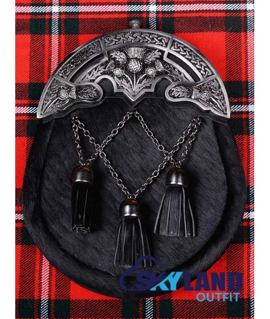 Scottish Full Dress Kilt Sporran – Antique Thistle Cantle  display picture 1