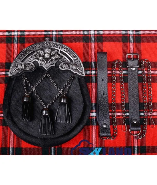 Scottish Full Dress Kilt Sporran – Antique Thistle Cantle  display picture 3