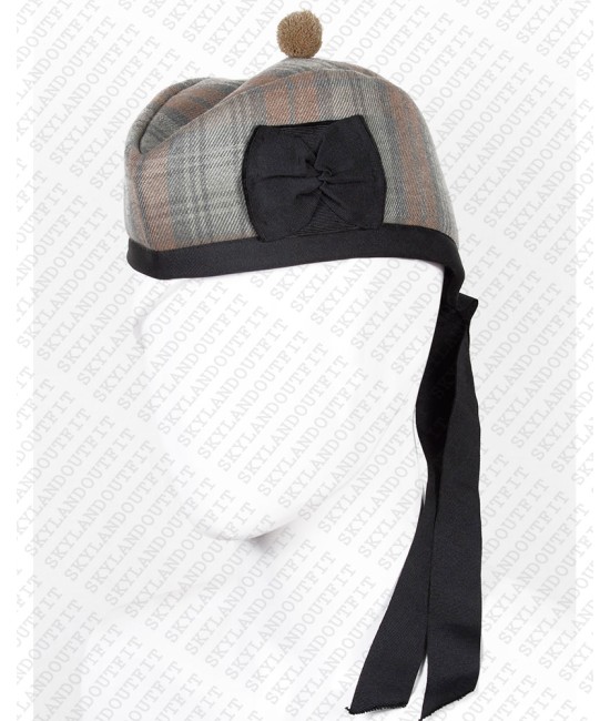 Traditional Scottish Glengarry Hat Black Watch Weathered Highlander Accessories