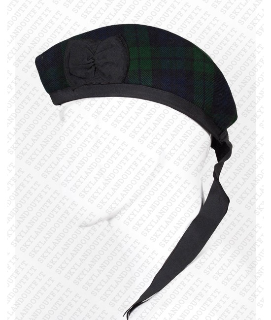 Traditional Scottish Glengarry Hat Black Watch Highlander Accessories