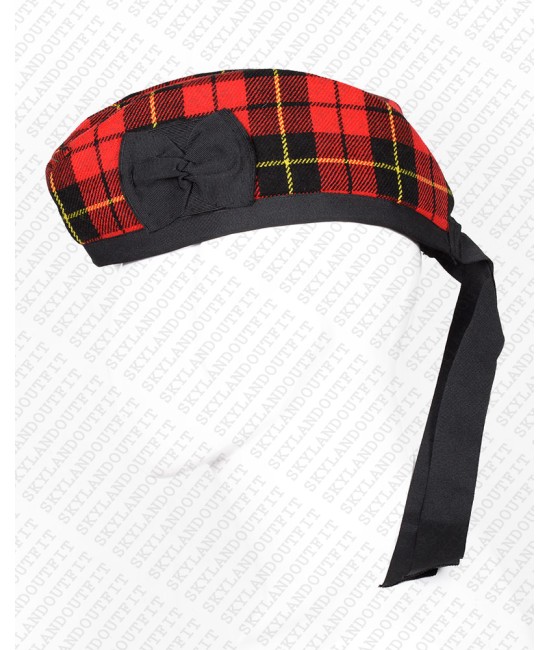 Traditional Scottish Glengarry Hat Wallace Tartan Highlander Accessories