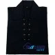 Jacobite ghillie kilt shirt black cotton Jacobean full sleeve shirt