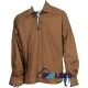 Jacobite ghillie kilt shirt brown cotton Jacobean full sleeve shirt Jacobite ghillie kilt shirt brown cotton Jacobean full sleeve shirt