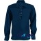 Jacobite ghillie kilt shirt navy blue cotton Jacobean full sleeve shirt