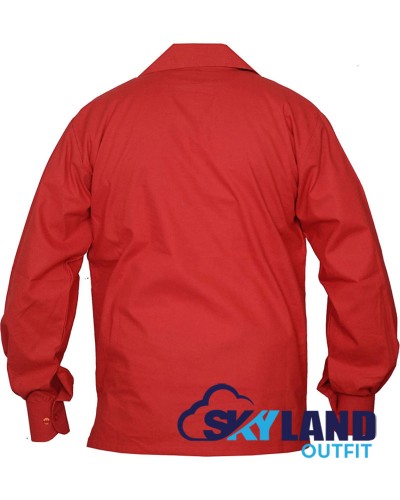 Jacobite ghillie kilt shirt red cotton Jacobean full sleeve shirt Jacobite ghillie kilt shirt red cotton Jacobean full sleeve shirt