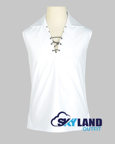 Jacobite Ghillie Kilt Shirt White Cotton Jacobean Sleeveless Shirt