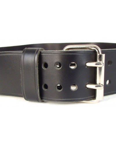 Gents Double Prong Black Leather Kilt Belt Gents Double Prong Black Leather Kilt Belt