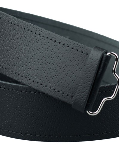 Gents Simple Plain Black Leather Kilt Belt Gents Simple Plain Black Leather Kilt Belt