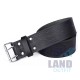 Medieval Knot Embossed Black Leather Double Prong Kilt Belt