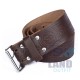 Trinity Knot Embossed Brown Leather Double Prong Kilt Belt