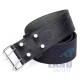 Trinity Knot Embossed Black Leather Double Prong Kilt Belt