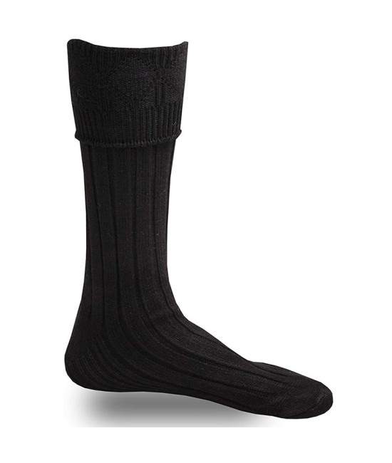 Scottish Kilt Hose Socks | Highland Wear Kilt Accessories in Black