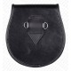 Semi Dress Sporran Bovine Fur Black Leather and Bovine Fur