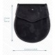 Semi Dress Black Leather Sporran with Rampant Lion Pattern                                                                   