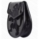 Semi Dress Black Leather Sporran with Rampant Lion Pattern                                                                   