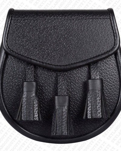 Black Leather Scottish Kilt Sporran with Premium Quality Leather Black Leather Scottish Kilt Sporran with Premium Quality Leather