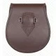 Brown Leather Sporran - Celtic Knot Embossed with Three Tassels Brown Leather Sporran - Celtic Knot Embossed with Three Tassels
