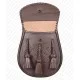 Brown Leather Sporran - Celtic Knot Embossed with Three Tassels Brown Leather Sporran - Celtic Knot Embossed with Three Tassels