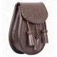 Brown Leather Sporran - Celtic Knot Embossed with Three Tassels Brown Leather Sporran - Celtic Knot Embossed with Three Tassels