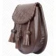 Brown Leather Sporran - Celtic Knot Embossed with Three Tassels Brown Leather Sporran - Celtic Knot Embossed with Three Tassels