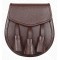 Brown leather Scottish kilt sporran with premium quality leather