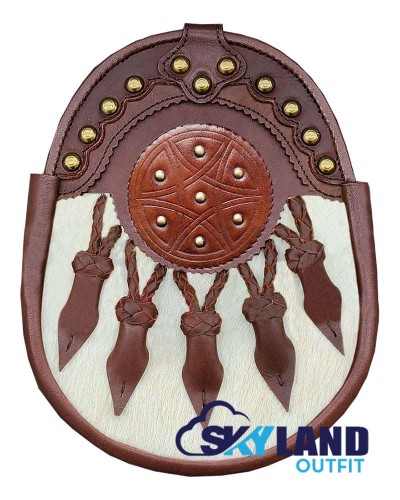 Handmade Brown Leather Semi-Dress Kilt Sporran – Traditional Hunting Sporran Handmade Brown Leather Semi-Dress Kilt Sporran – Traditional Hunting Sporran