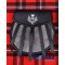 Scottish Handmade Black Leather Kilt Sporran with Grey Goat Fur & Chain Strap