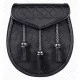 Semi Dress Sporran Bovine Fur Black Leather and Bovine Fur Semi Dress Sporran Bovine Fur Black Leather and Bovine Fur