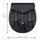 Semi Dress Sporran Bovine Fur Black Leather and Bovine Fur Semi Dress Sporran Bovine Fur Black Leather and Bovine Fur