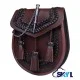 Brown Leather Kilt Sporran - Highland Semi-Dress with Chain & Embroidery Brown Leather Kilt Sporran - Highland Semi-Dress with Chain & Embroidery