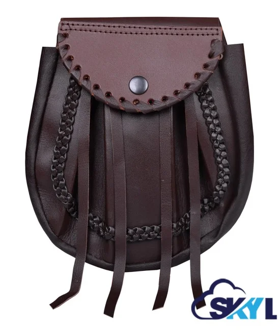 Scottish Brown Leather Rob Roy Sporran - Gothic Kilt Sporran Scottish Brown Leather Rob Roy Sporran - Gothic Kilt Sporran