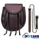 Scottish Brown Leather Rob Roy Sporran - Gothic Kilt Sporran Scottish Brown Leather Rob Roy Sporran - Gothic Kilt Sporran