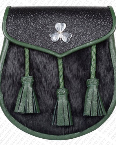 Black Semi Dress Shamrock Sporran St. Patrick Day Parade Black Semi Dress Shamrock Sporran St. Patrick Day Parade