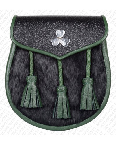 Black Semi Dress Shamrock Sporran St. Patrick Day Parade Black Semi Dress Shamrock Sporran St. Patrick Day Parade