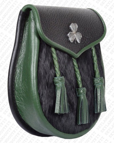 Black Semi Dress Shamrock Sporran St. Patrick Day Parade Black Semi Dress Shamrock Sporran St. Patrick Day Parade