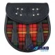 Black Leather Scottish Sporran with Clan LGBTQ Pride Tartan Black Leather Scottish Sporran with Clan LGBTQ Pride Tartan