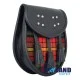 Black Leather Scottish Sporran with Clan LGBTQ Pride Tartan Black Leather Scottish Sporran with Clan LGBTQ Pride Tartan