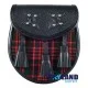 Black Leather Scottish Sporran with Clan Macdonald Tartan Black Leather Scottish Sporran with Clan Macdonald Tartan