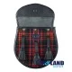 Black Leather Scottish Sporran with Clan Macdonald Tartan Black Leather Scottish Sporran with Clan Macdonald Tartan