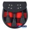 Black Sporran with Clan Red Black Rob Roy Tartan