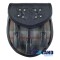 Black Leather Sporran-Clan Mackenzie Weathered Tartan