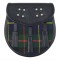 Black Leather Sporran-Clan MacLeod of Harris Tartan