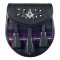 Black Leather Scottish Sporran with Clan Masonic Tartan