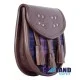Brown Leather Sporran with Clan Pride of Scotland Tartan